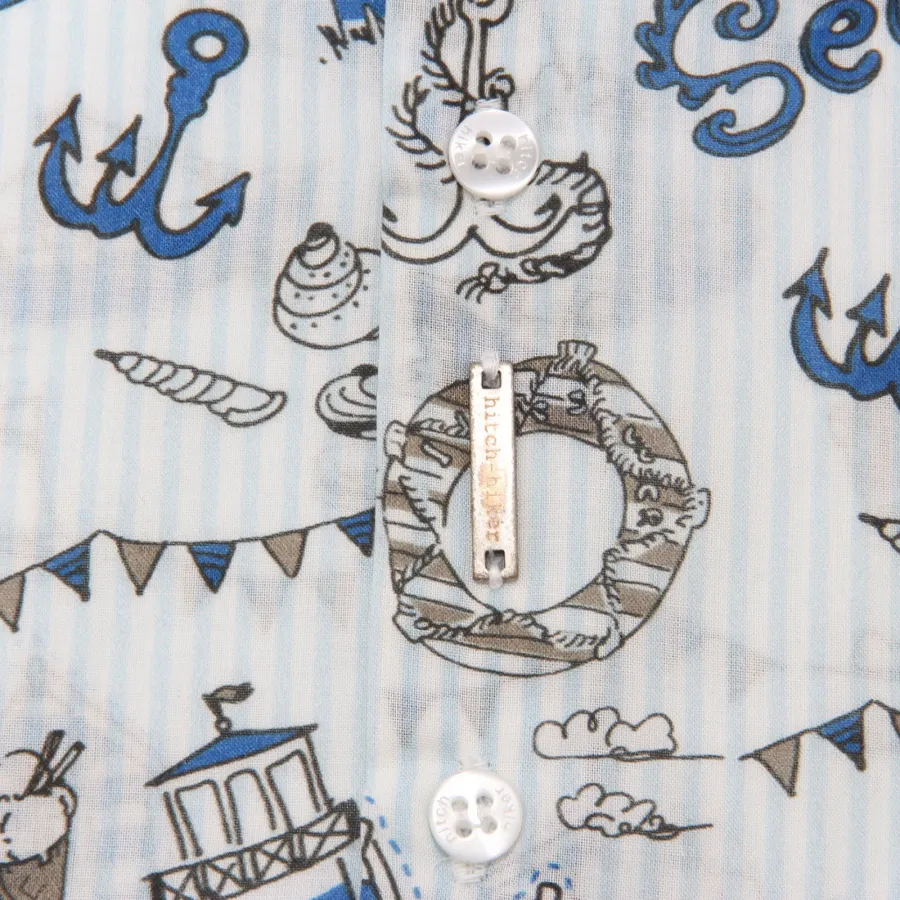1421AD camicia bimbo BOY HITCH-HIKER blue cotton shirt kids