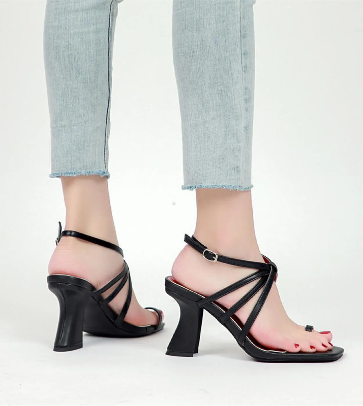 2022 Summer Fashion Women Slippers High Heels  Strap Peep Toe Sandals New Style Casual Shoes Woman  Womens Slippers
