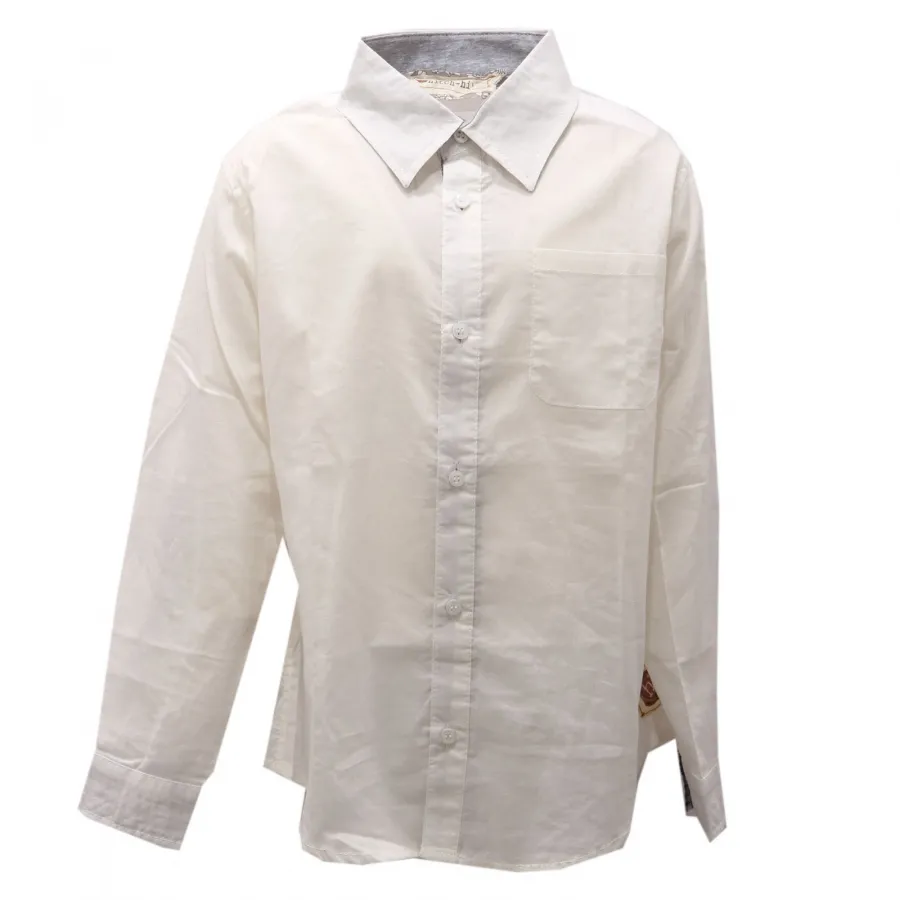 5442AE camicia bimbo boy HITCH-HIKER off white cotton shirt kids