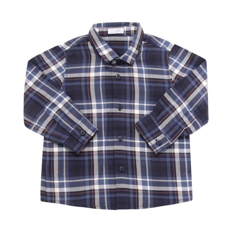 7909AP camicia bimbo IL GUFO boy kids shirt blue