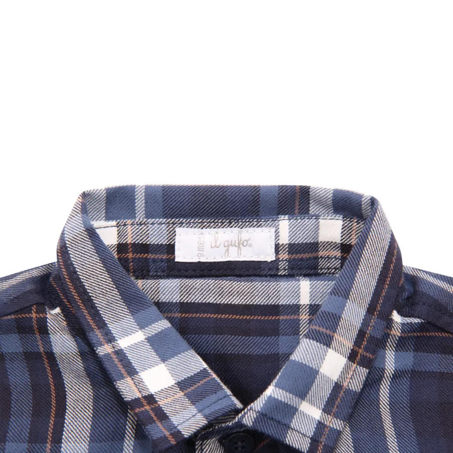 7909AP camicia bimbo IL GUFO boy kids shirt blue