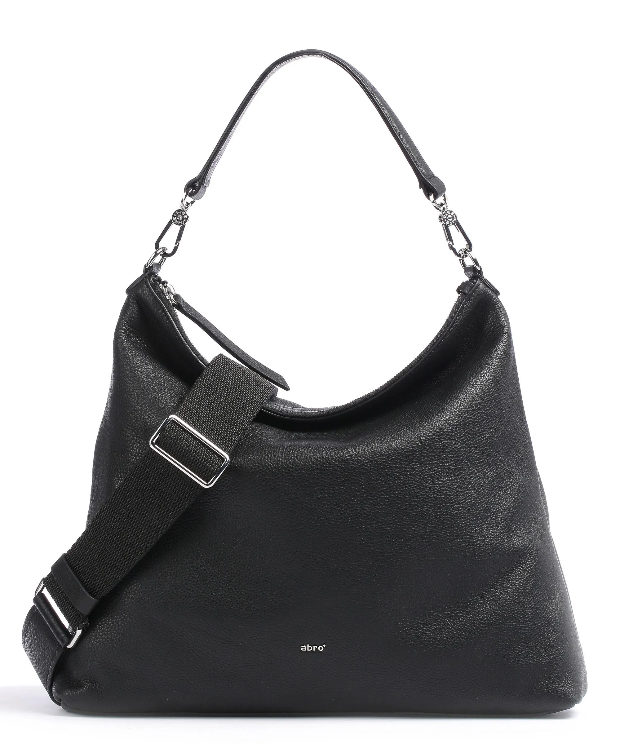  Abro Dalia Mina Borsa hobo pelle di vacchetta grana nero  