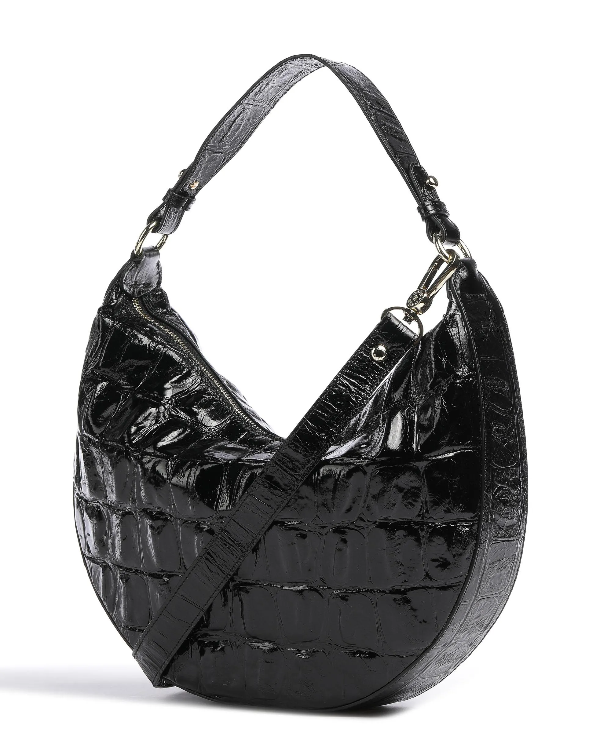  Abro Primitivo Lulu Borsa hobo pelle di vacchetta goffrata nero  