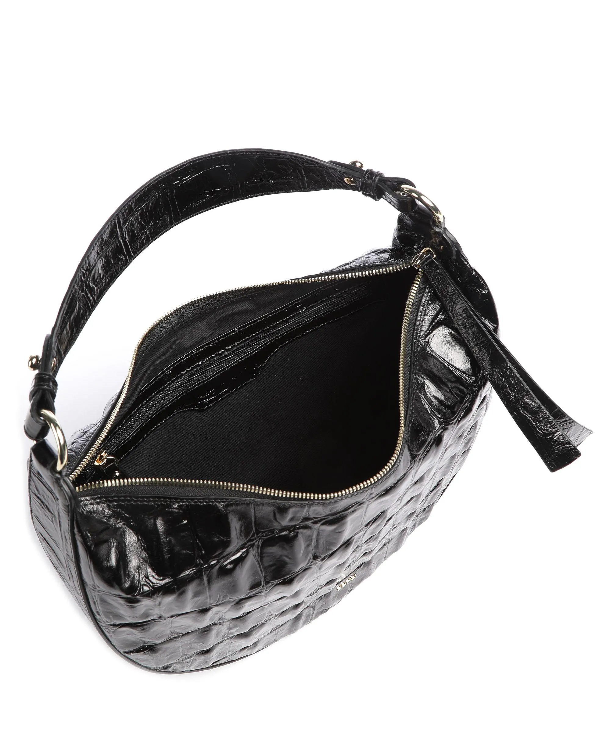  Abro Primitivo Lulu Borsa hobo pelle di vacchetta goffrata nero  