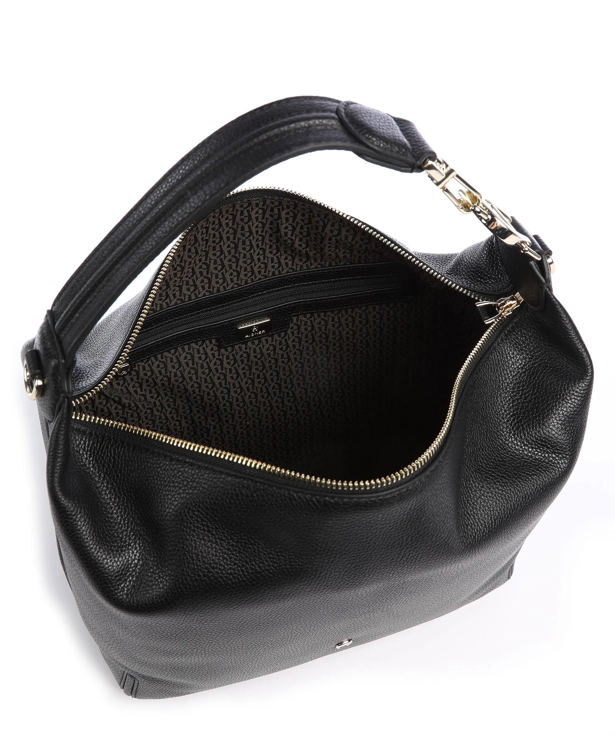 Aigner Palermo M Borsa hobo pelle di vacchetta grana nero  