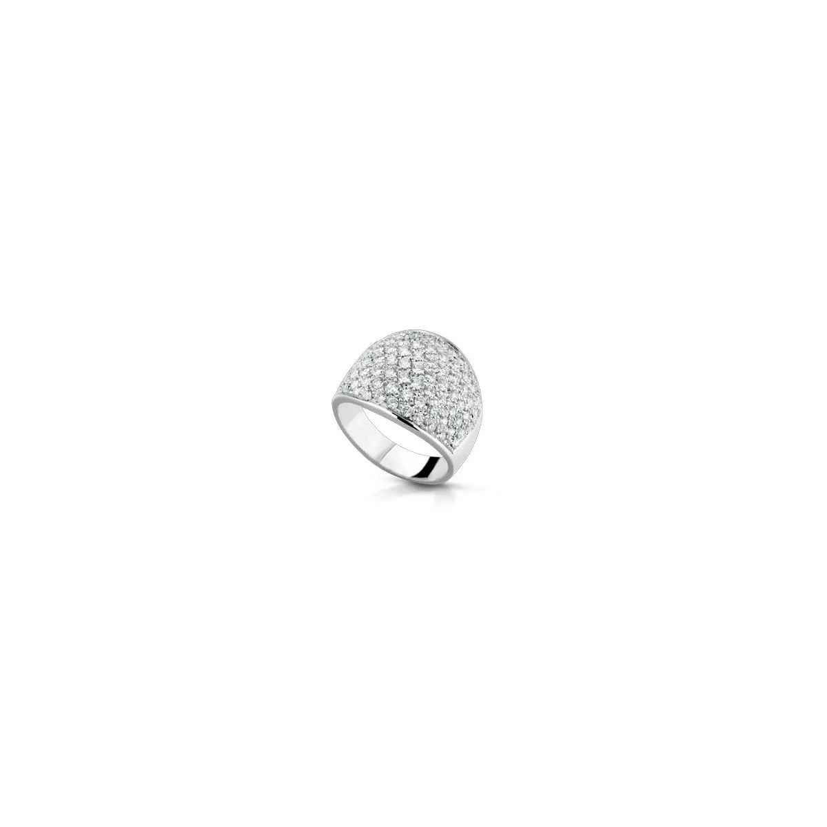 Anello fantasia Kavajë in oro bianco 18k con diamanti naturali e vvs