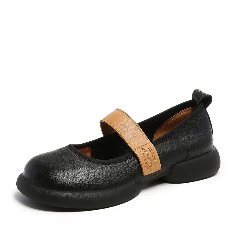 Appartamenti casual in pelle morbida retrò da donna