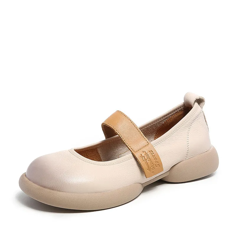 Appartamenti casual in pelle morbida retrò da donna