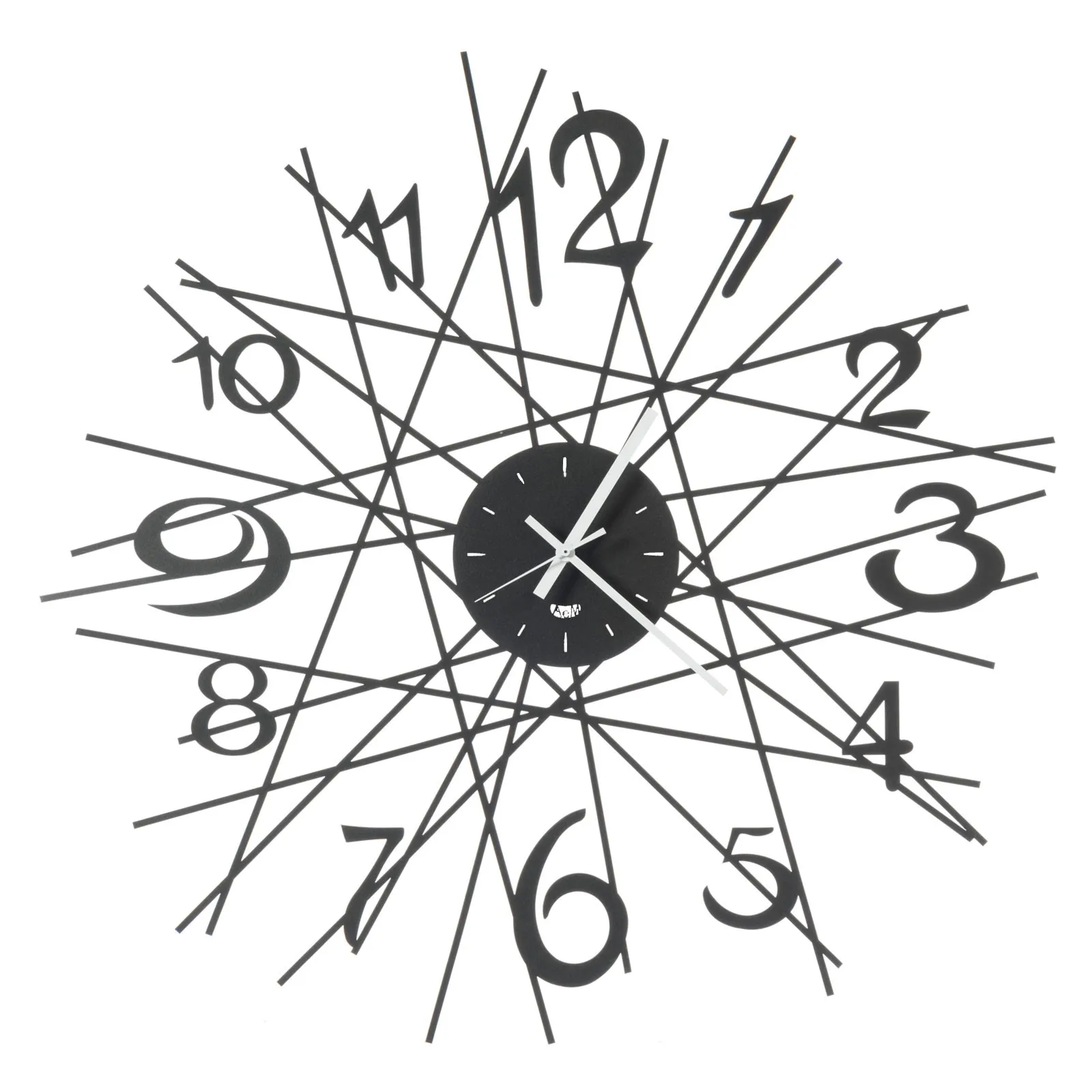 Arti e Mestieri  Orologio da parete in metallo di design in stile moderno Zig Zag