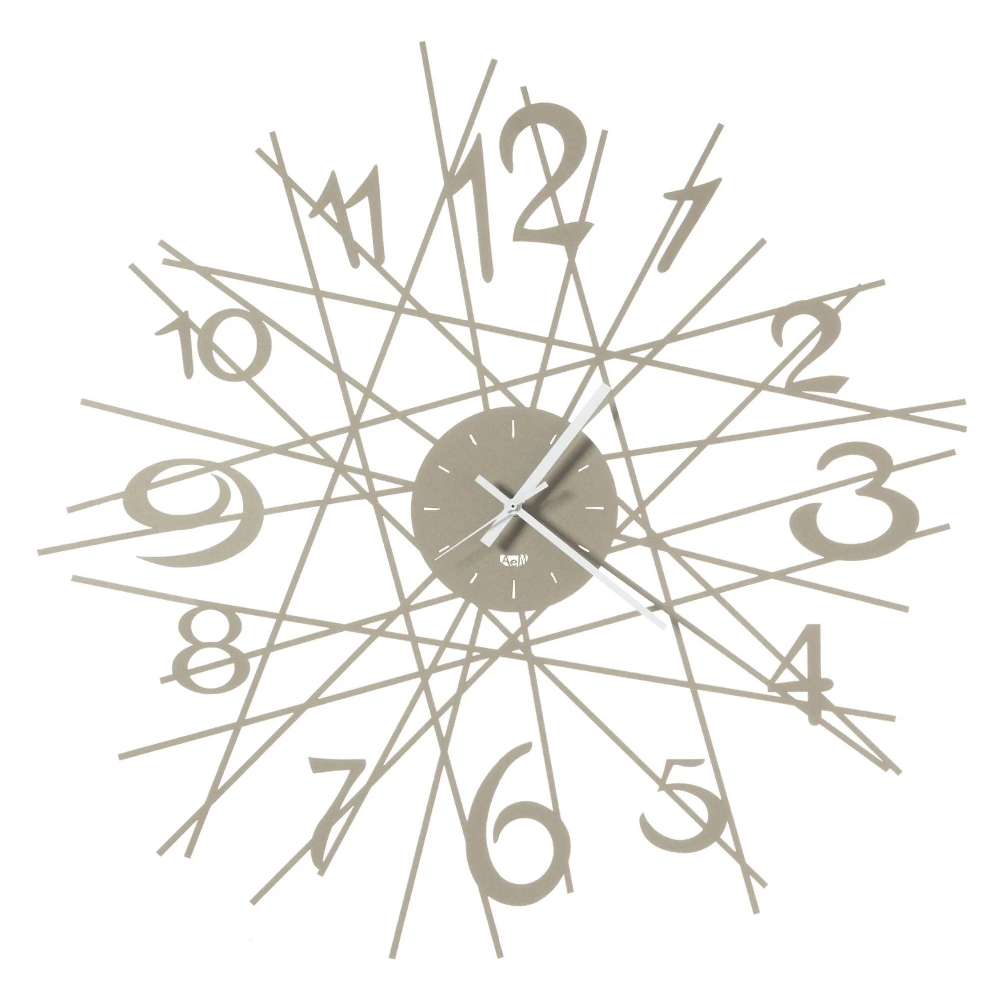 Arti e Mestieri  Orologio da parete in metallo di design in stile moderno Zig Zag