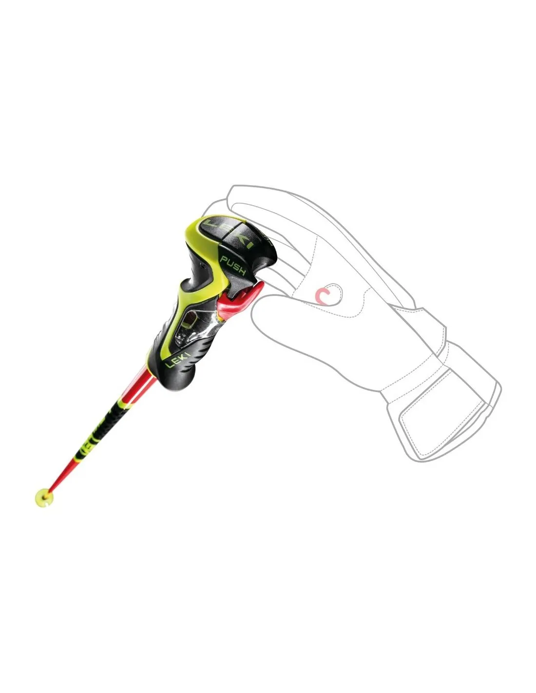 Bastoncini da sci Leki Venom SL 3D Bright Red / Black / Yellow