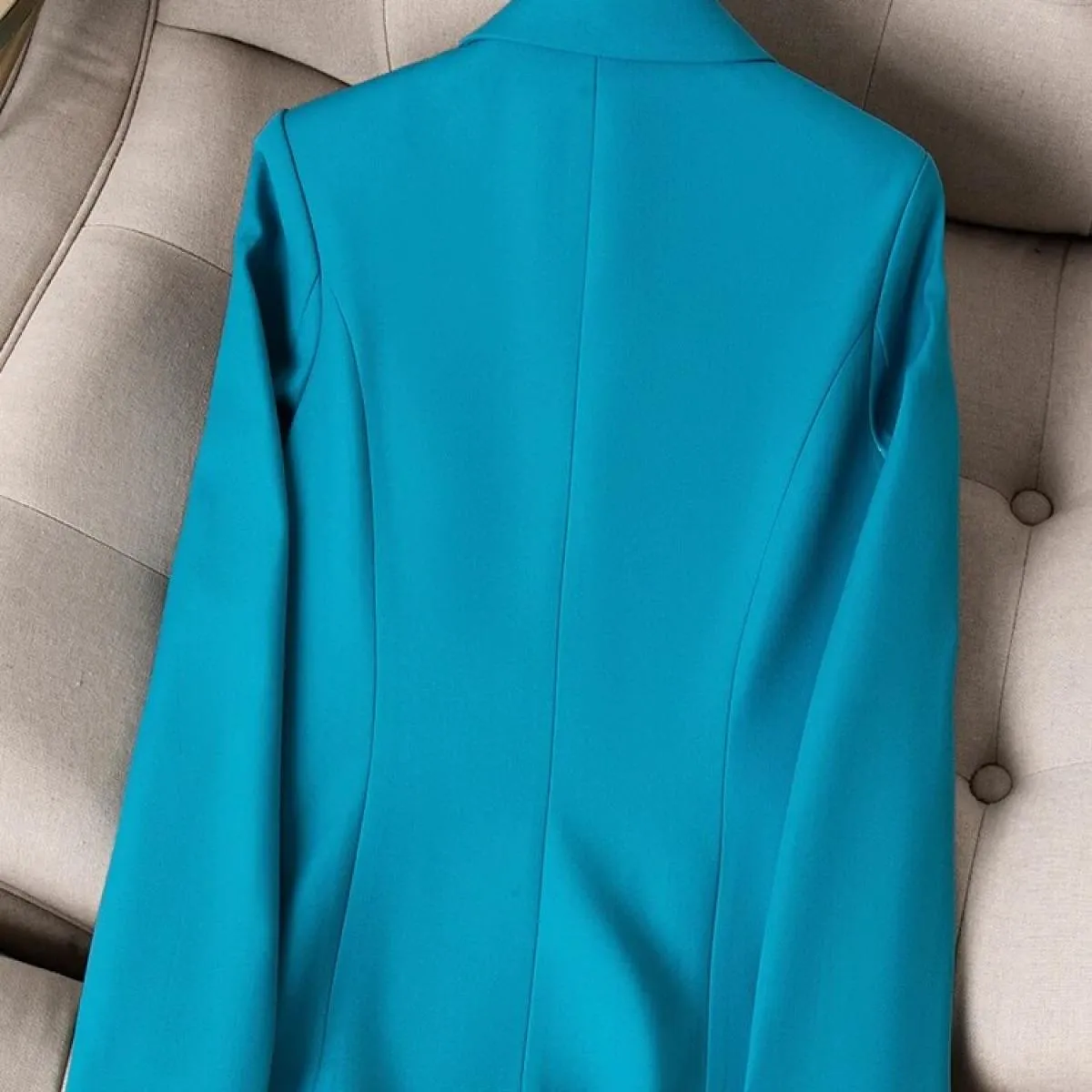 Blazer da donna blu albicocca da donna a maniche lunghe da donna, solido, sottile, da lavoro, da lavoro, giacca formale