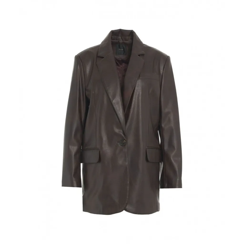 Blazer in ecopelle Noventa marrone scuro