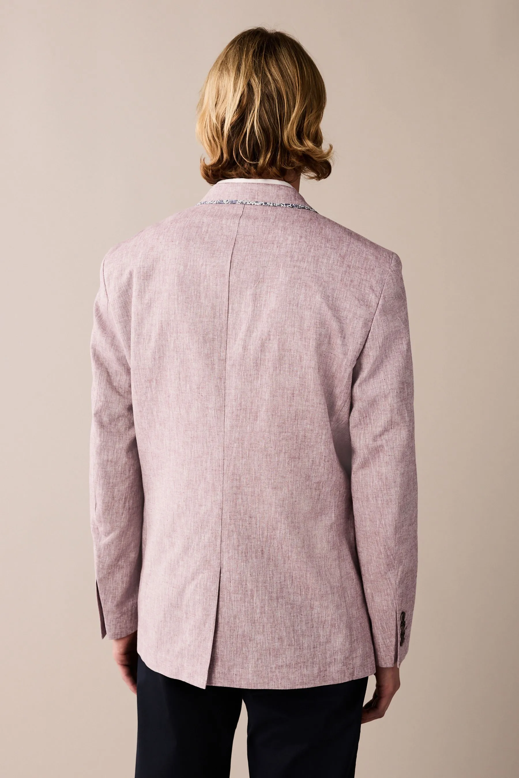 Blazer in lino con finiture    