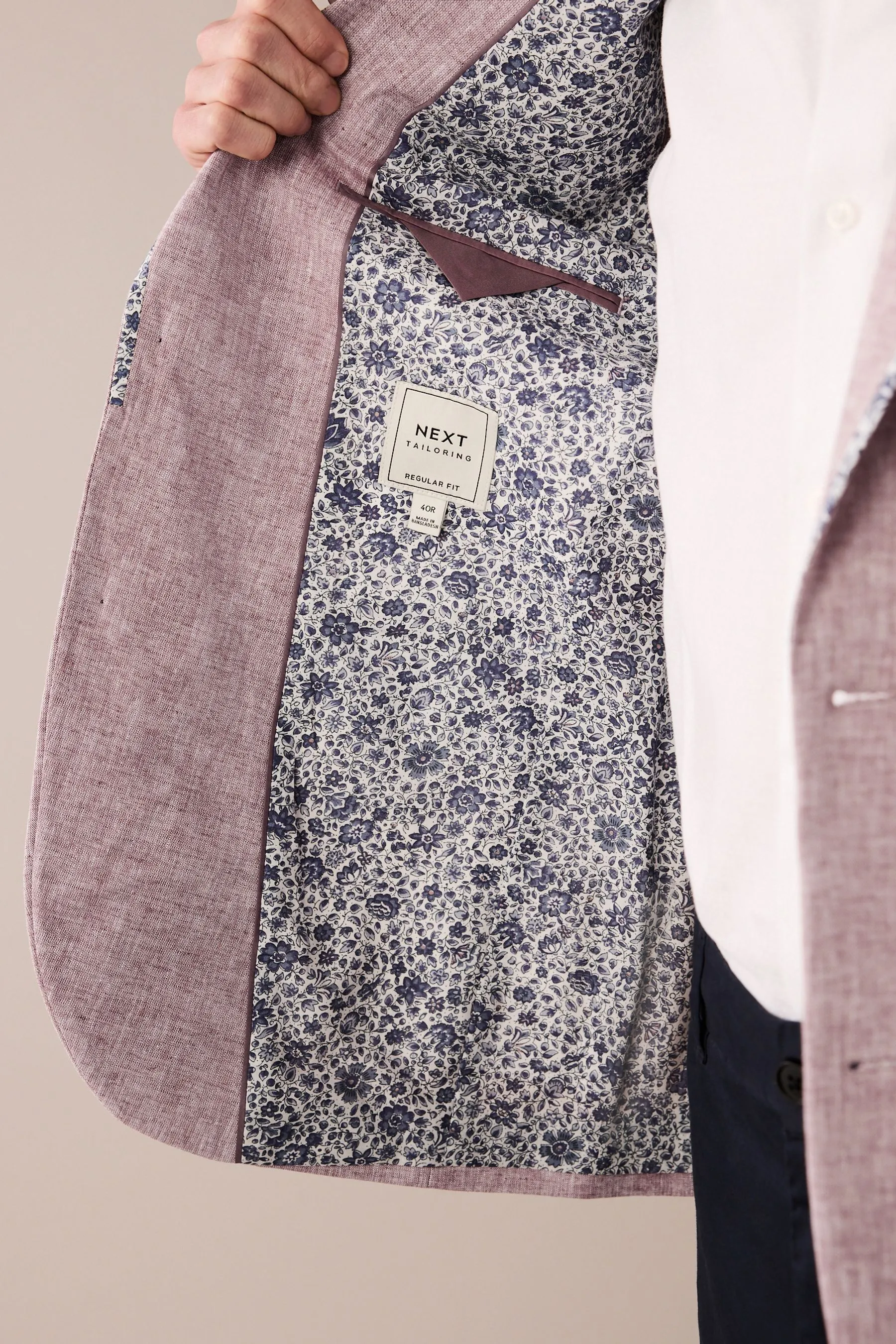 Blazer in lino con finiture    