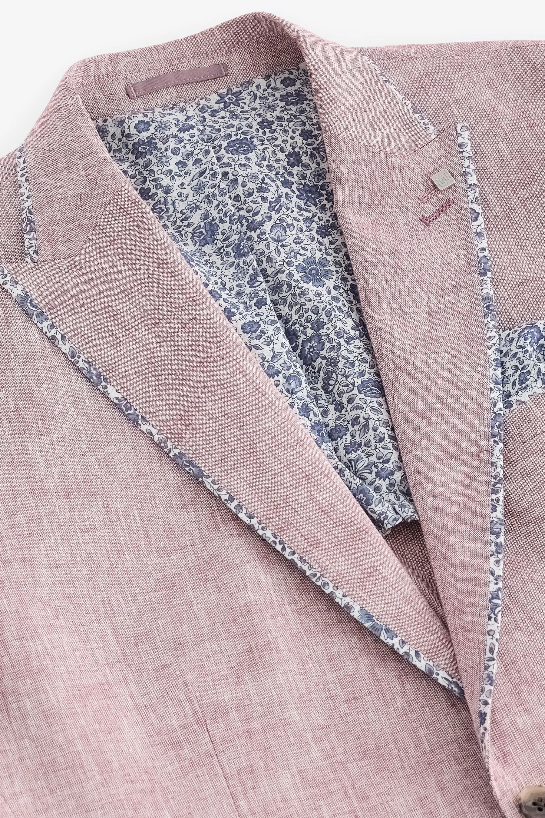 Blazer in lino con finiture    