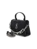 Borsa a mano Steve Madden BWORSHIP TOP HANDLE in nappa nero e argento