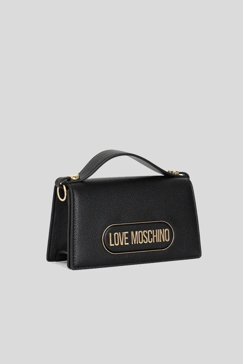 Borsa Rectangular Plaque Pu - Nero