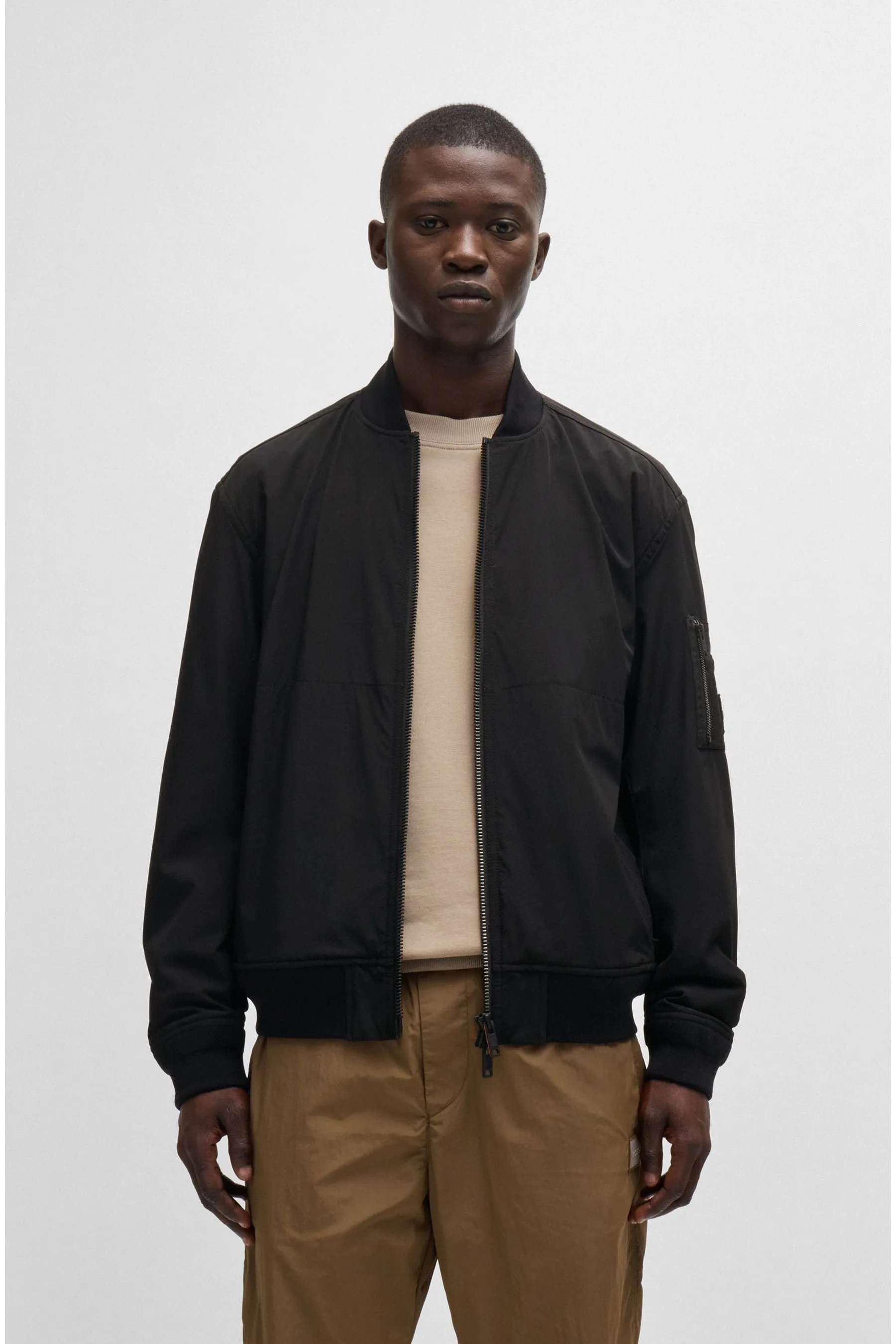 BOSS Giacca idrorepellente con tasca con zip sulla manica