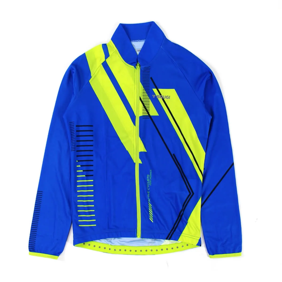 Brugi maglia tecnica full zip uomo azzurro/giallo