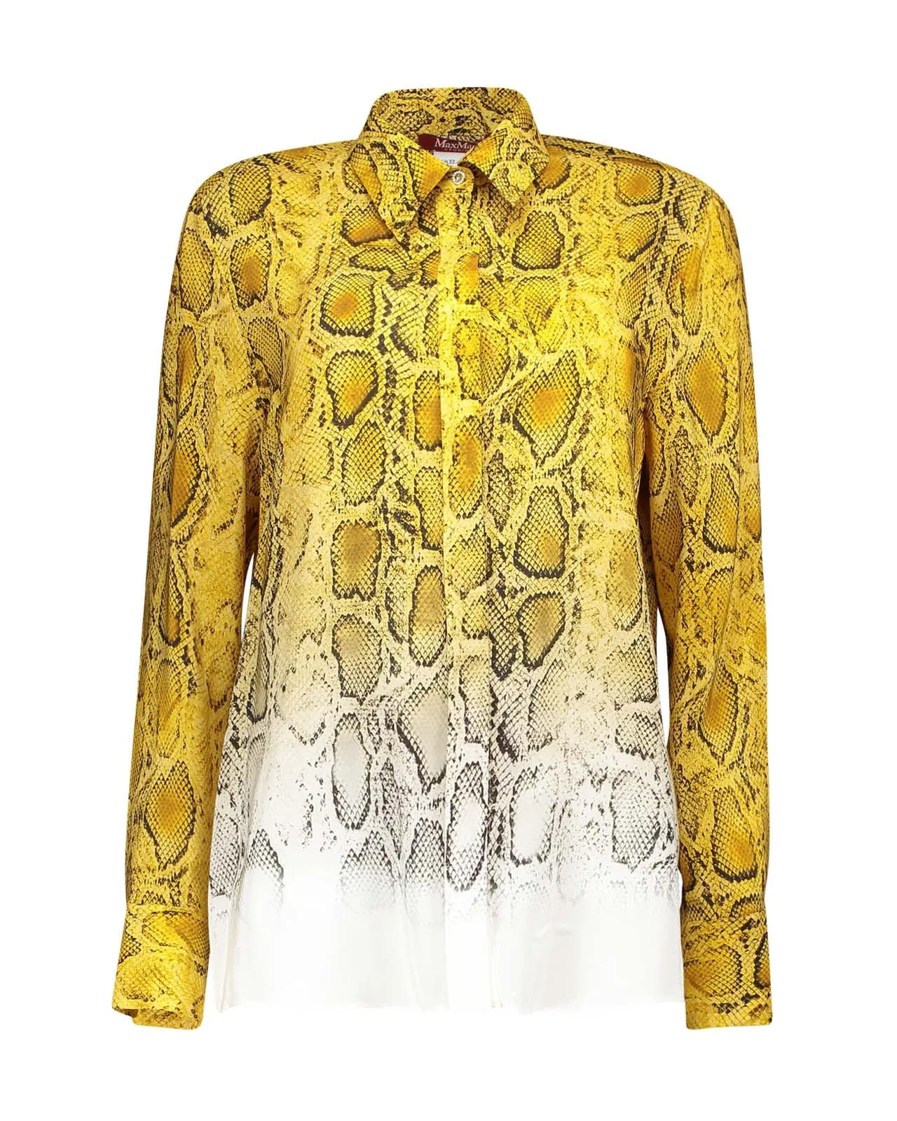 Camicia Adelfi seta pitonata gialla