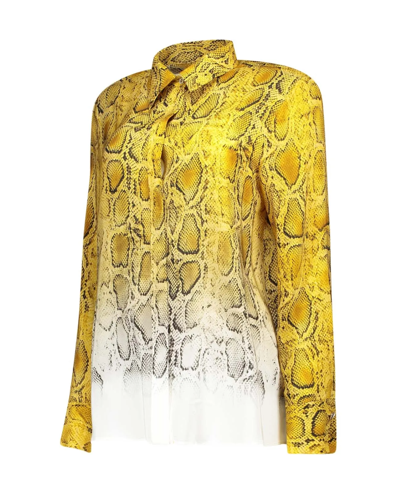 Camicia Adelfi seta pitonata gialla