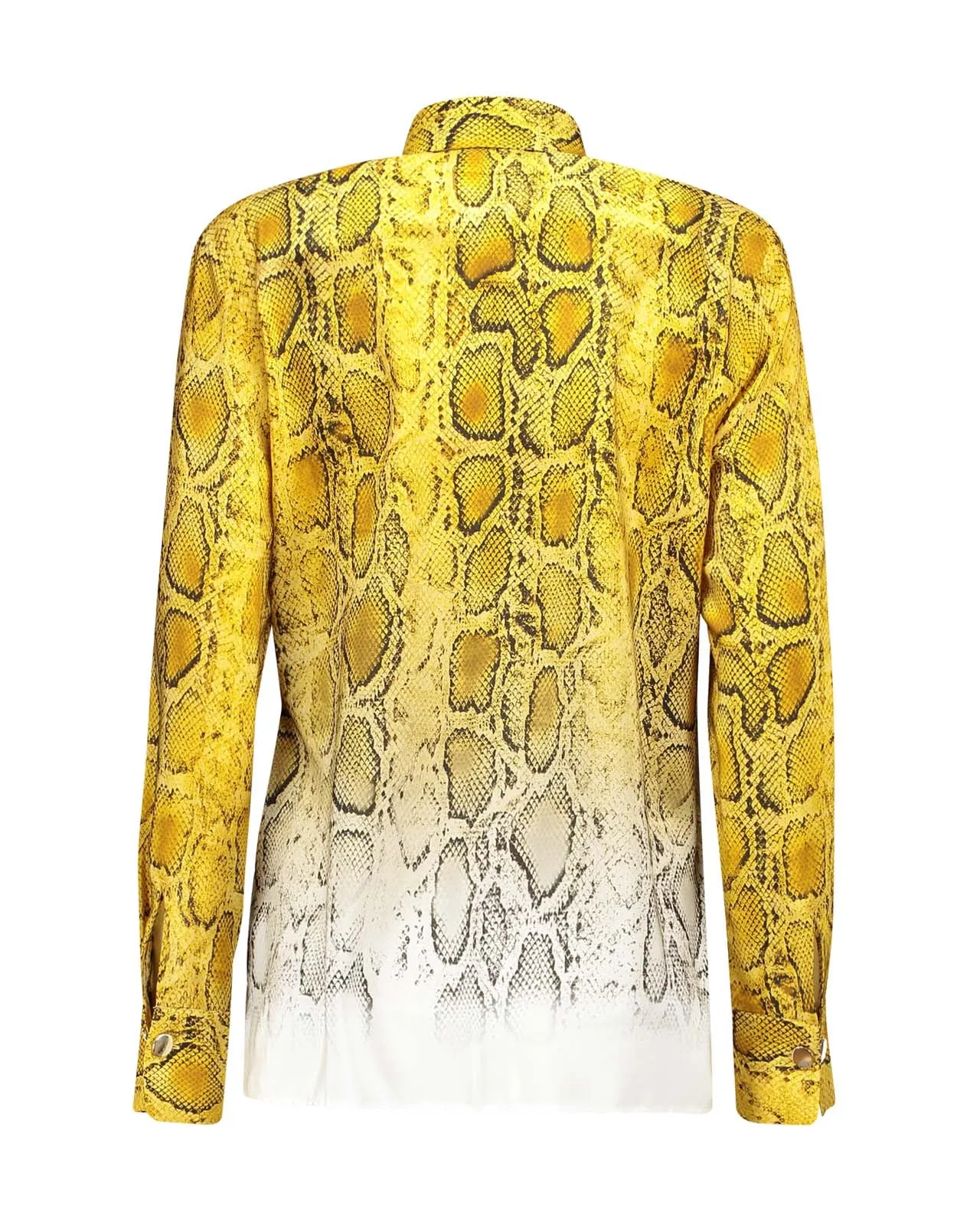 Camicia Adelfi seta pitonata gialla