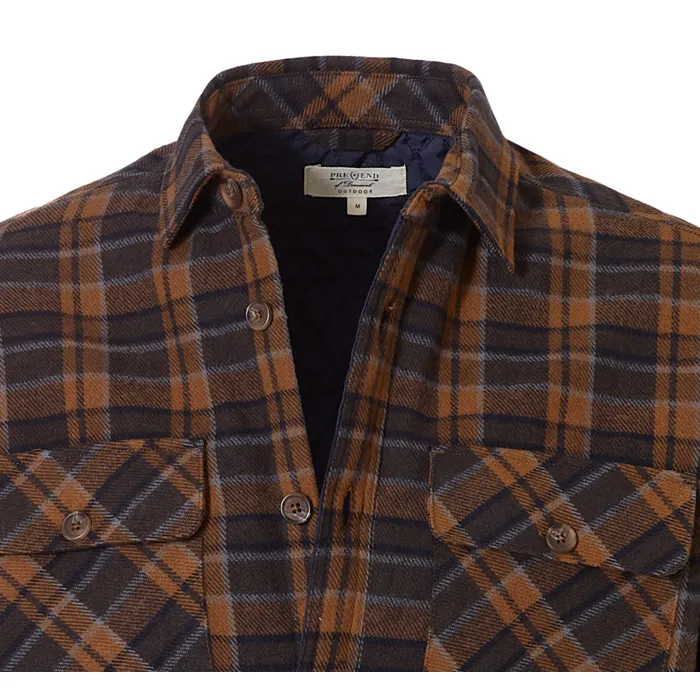 Camicia da camera foderata in flanella a quadretti con bottoni Camel