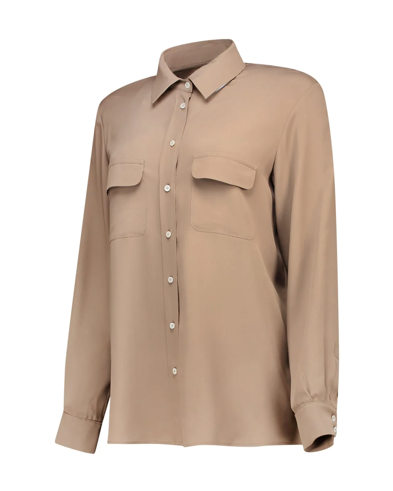 Camicia Ferrara seta marrone