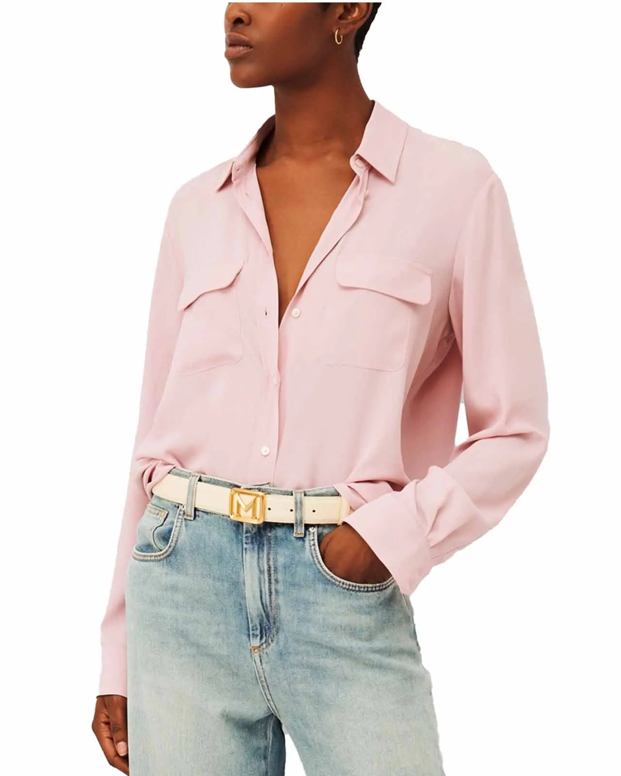 Camicia Ferrara seta rosa