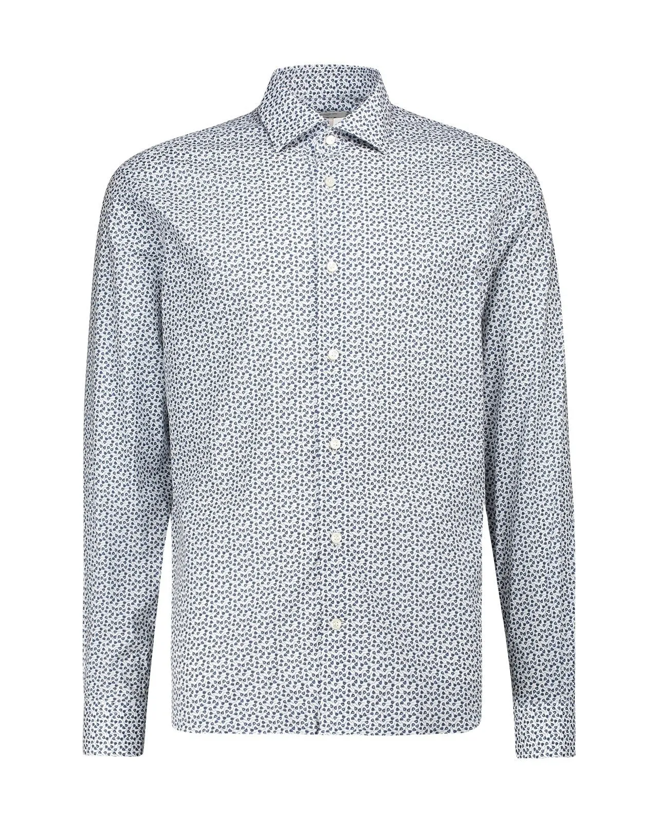 Camicia Luca cotone fiori blu