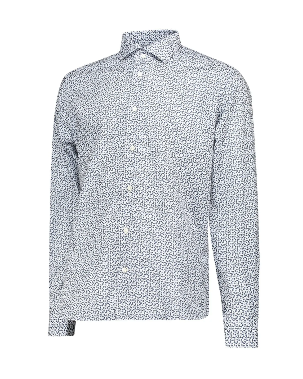 Camicia Luca cotone fiori blu