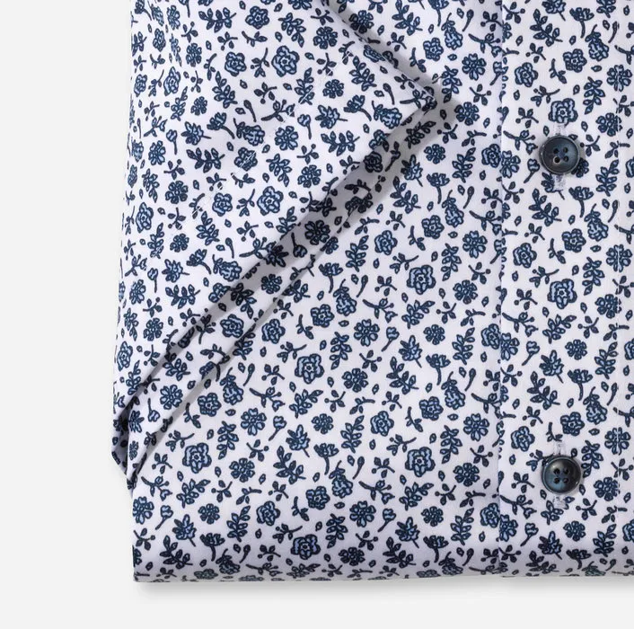 Camicia modern fit maniche corte olymp luxor in cotone facile stiro