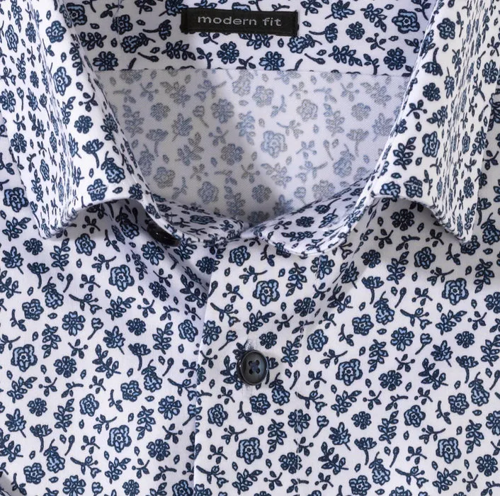 Camicia modern fit maniche corte olymp luxor in cotone facile stiro