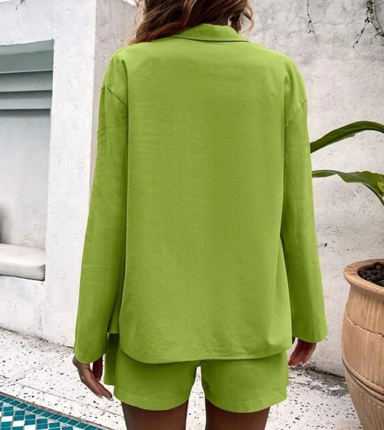 Camicie estive alla moda Donna Top senza spalline con fiocco e pantaloncini Completi da 3 pezzi Completi con coulisse Set di tre