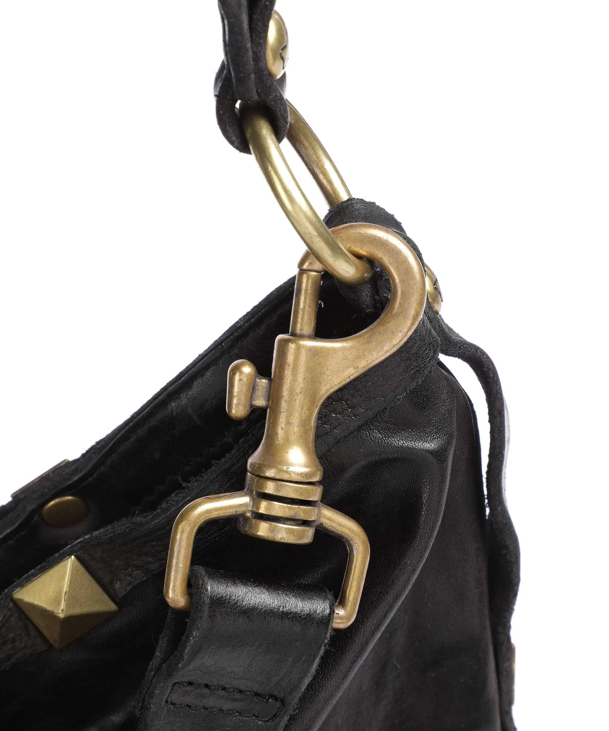  Campomaggi Borsa hobo pelle di vacchetta grana nero  