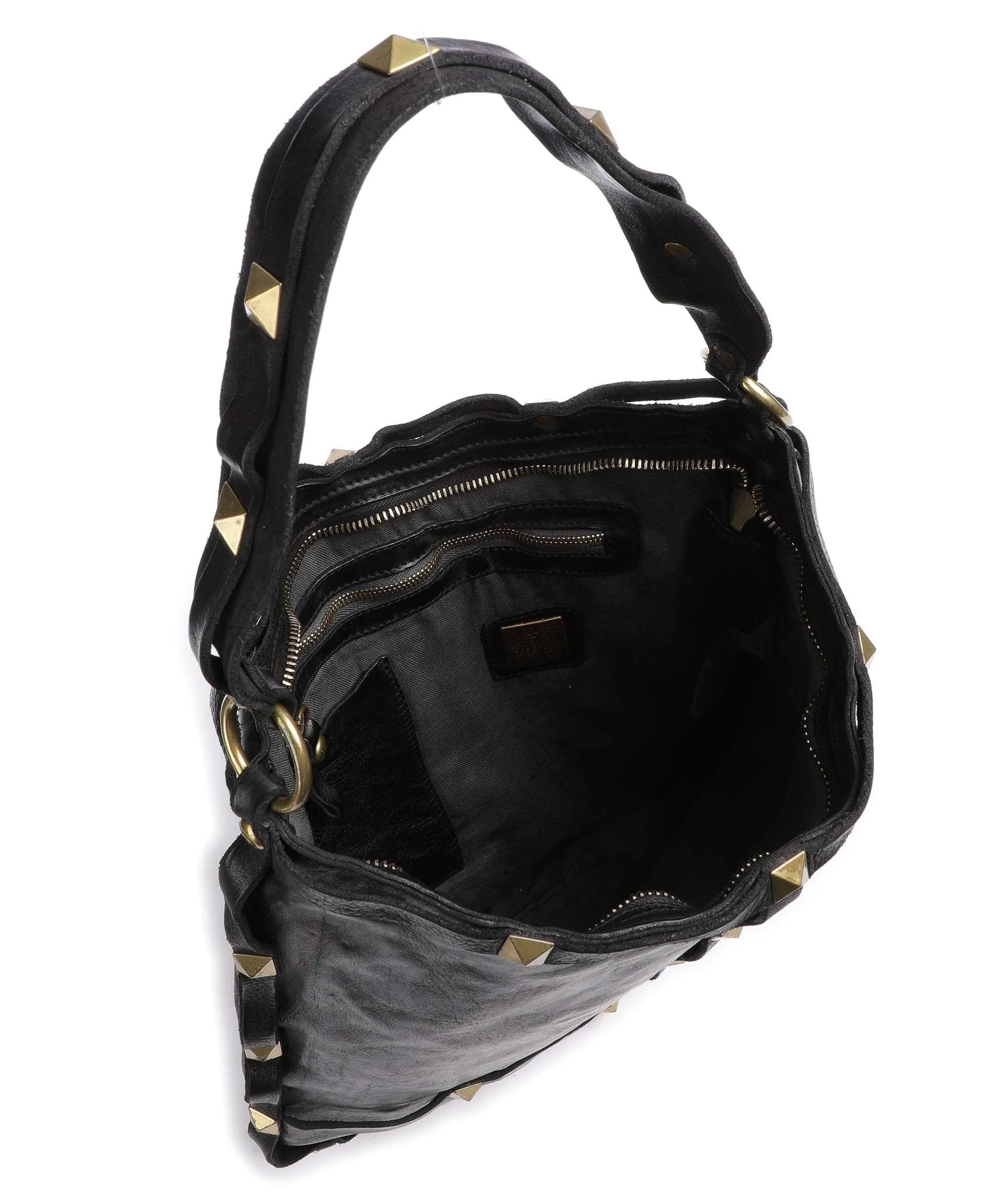  Campomaggi Borsa hobo pelle di vacchetta grana nero  
