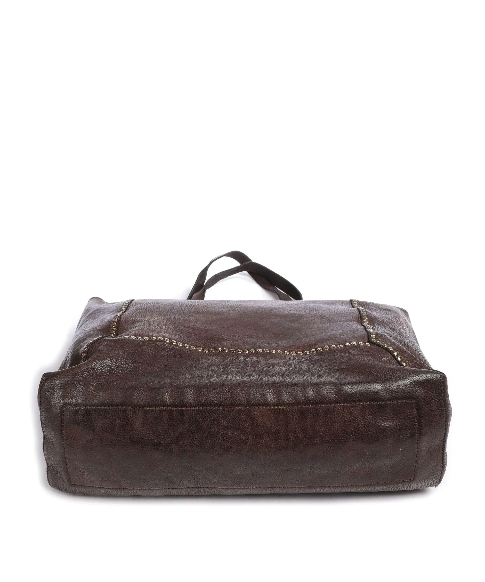  Campomaggi Borsa shopper pelle di vacchetta grana marrone scuro  