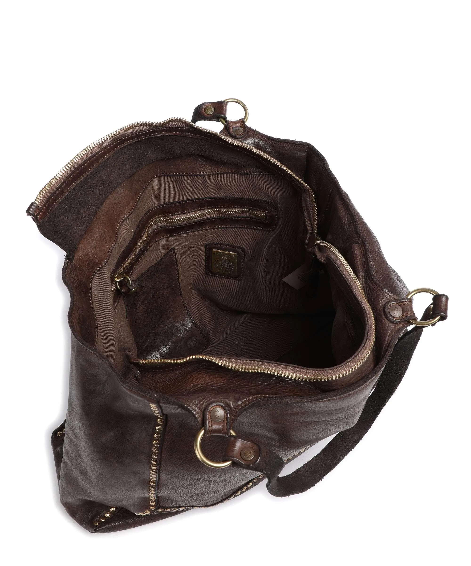  Campomaggi Borsa shopper pelle di vacchetta grana marrone scuro  