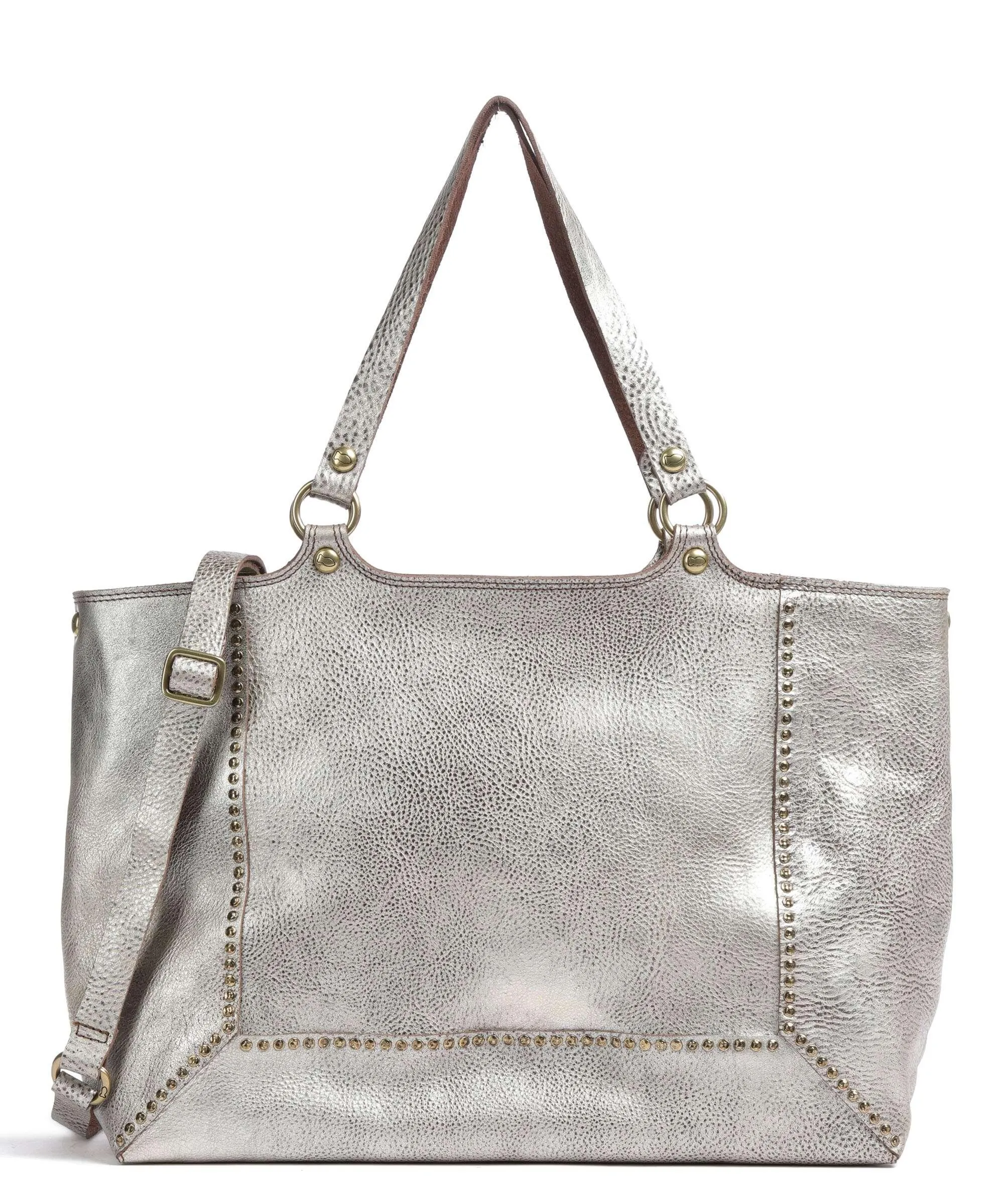  Campomaggi Borsa shopper pelle di vacchetta grana platino  