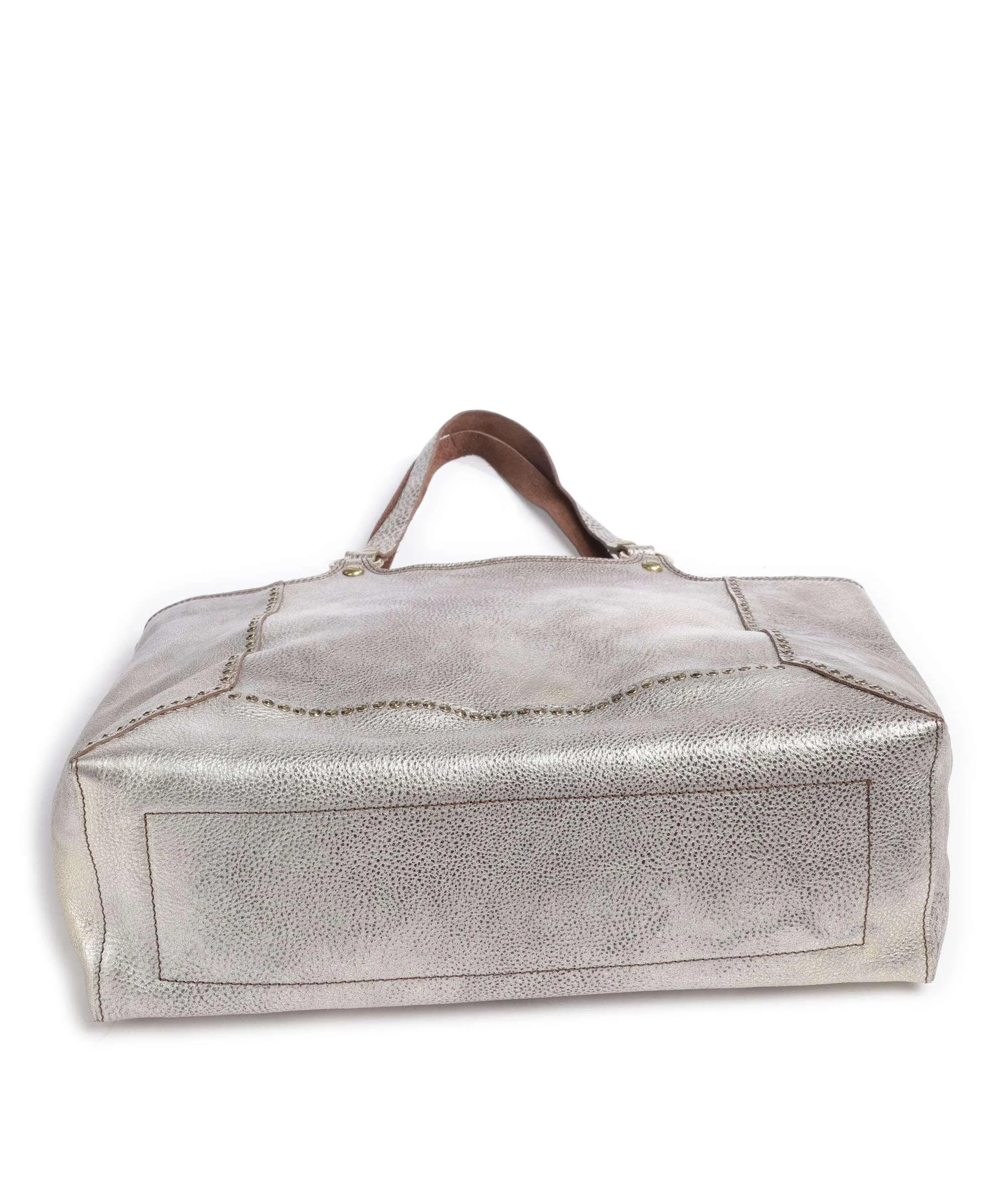  Campomaggi Borsa shopper pelle di vacchetta grana platino  