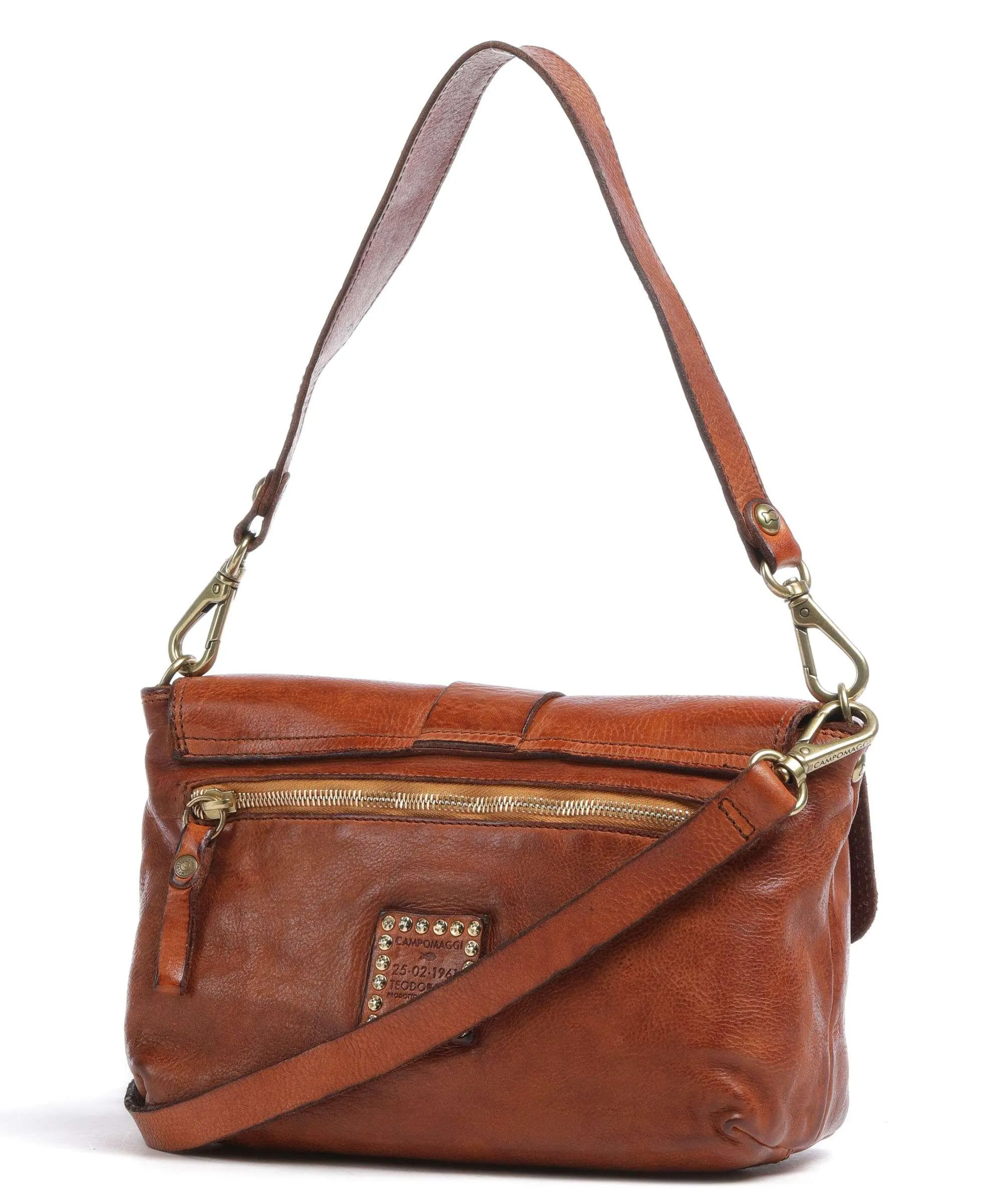  Campomaggi Prestige Borsa a spalla pelle di vacchetta grana marrone  