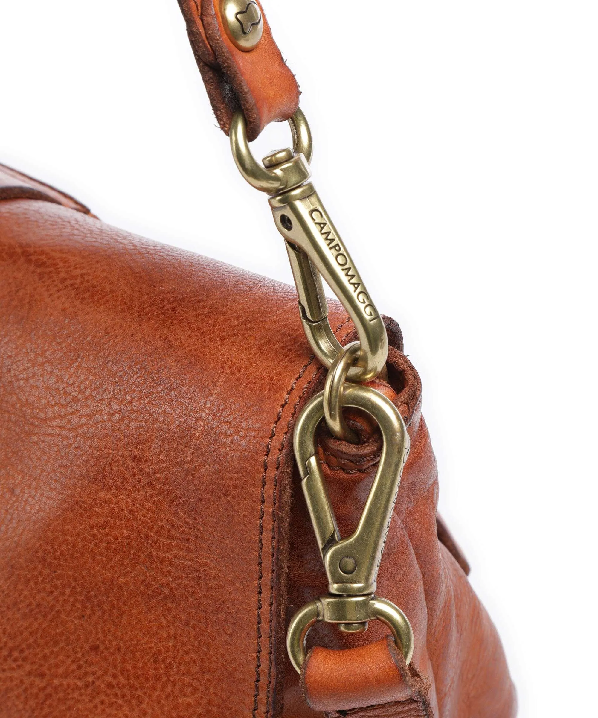  Campomaggi Prestige Borsa a spalla pelle di vacchetta grana marrone  