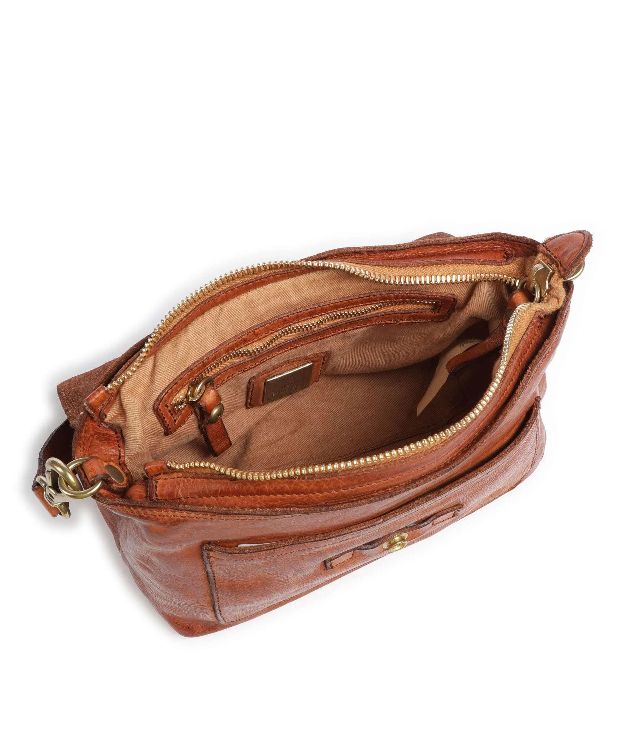  Campomaggi Prestige Borsa a spalla pelle di vacchetta grana marrone  