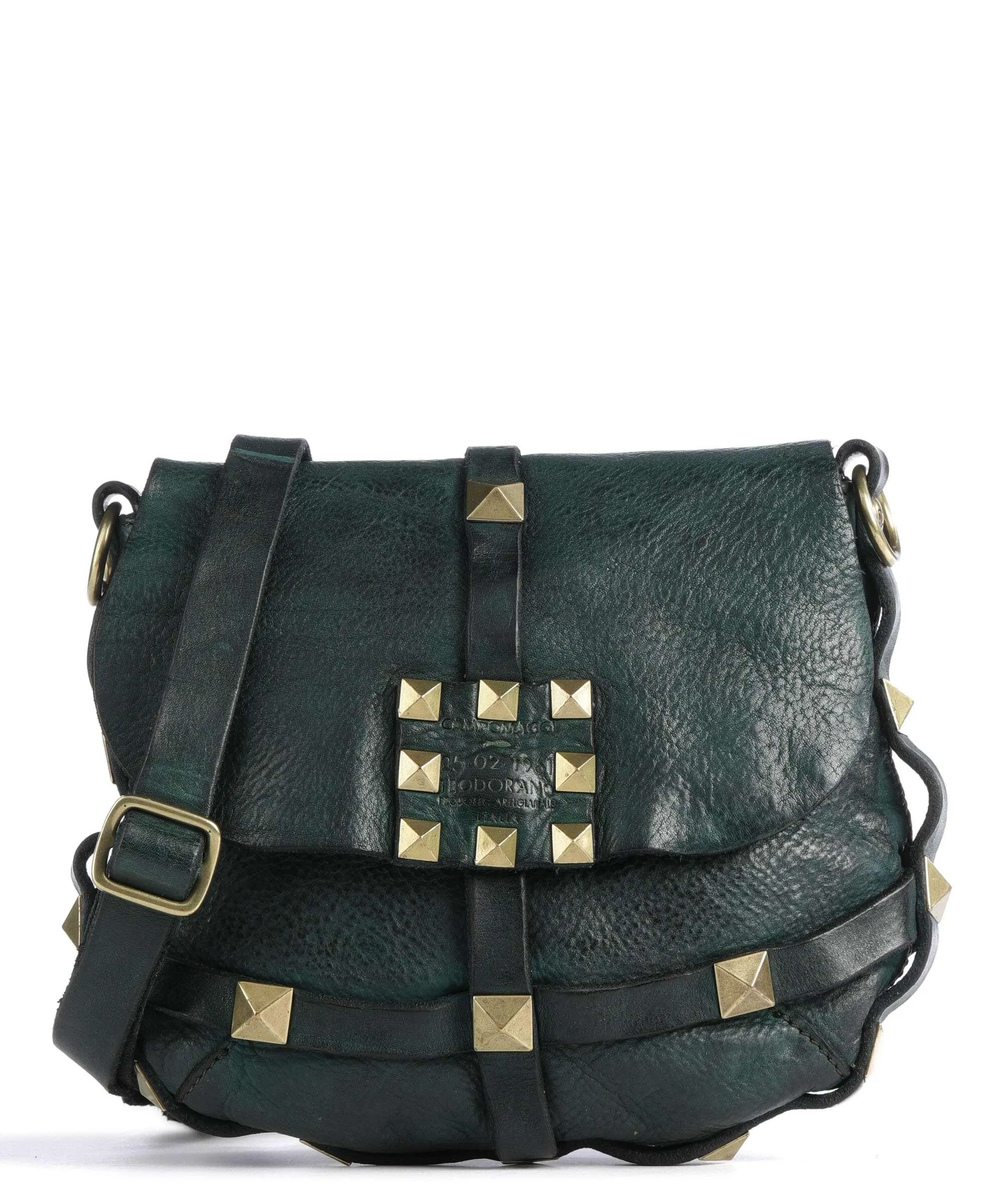  Campomaggi Prestige Borsa a tracolla pelle di vacchetta grana verde scuro  