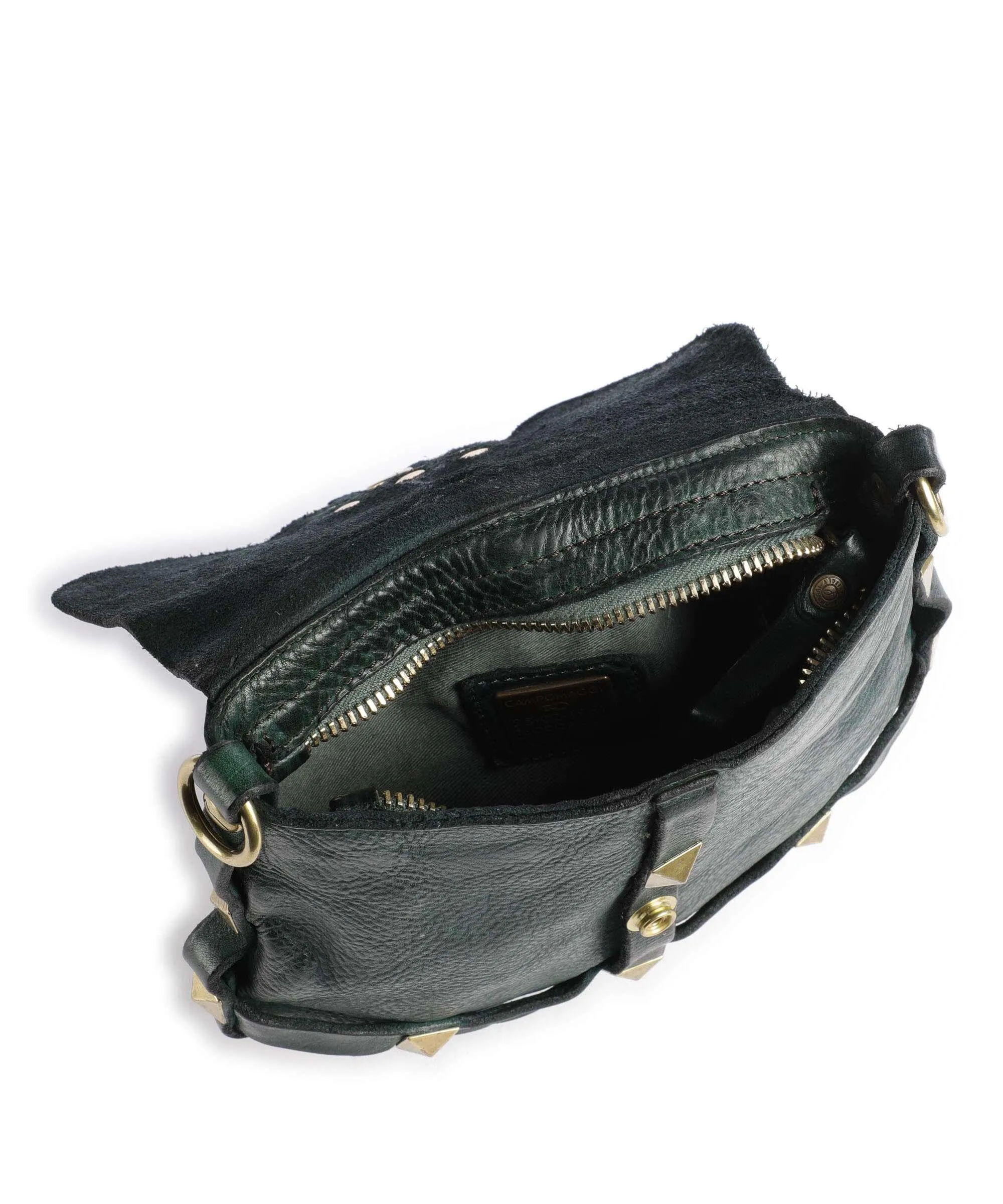  Campomaggi Prestige Borsa a tracolla pelle di vacchetta grana verde scuro  