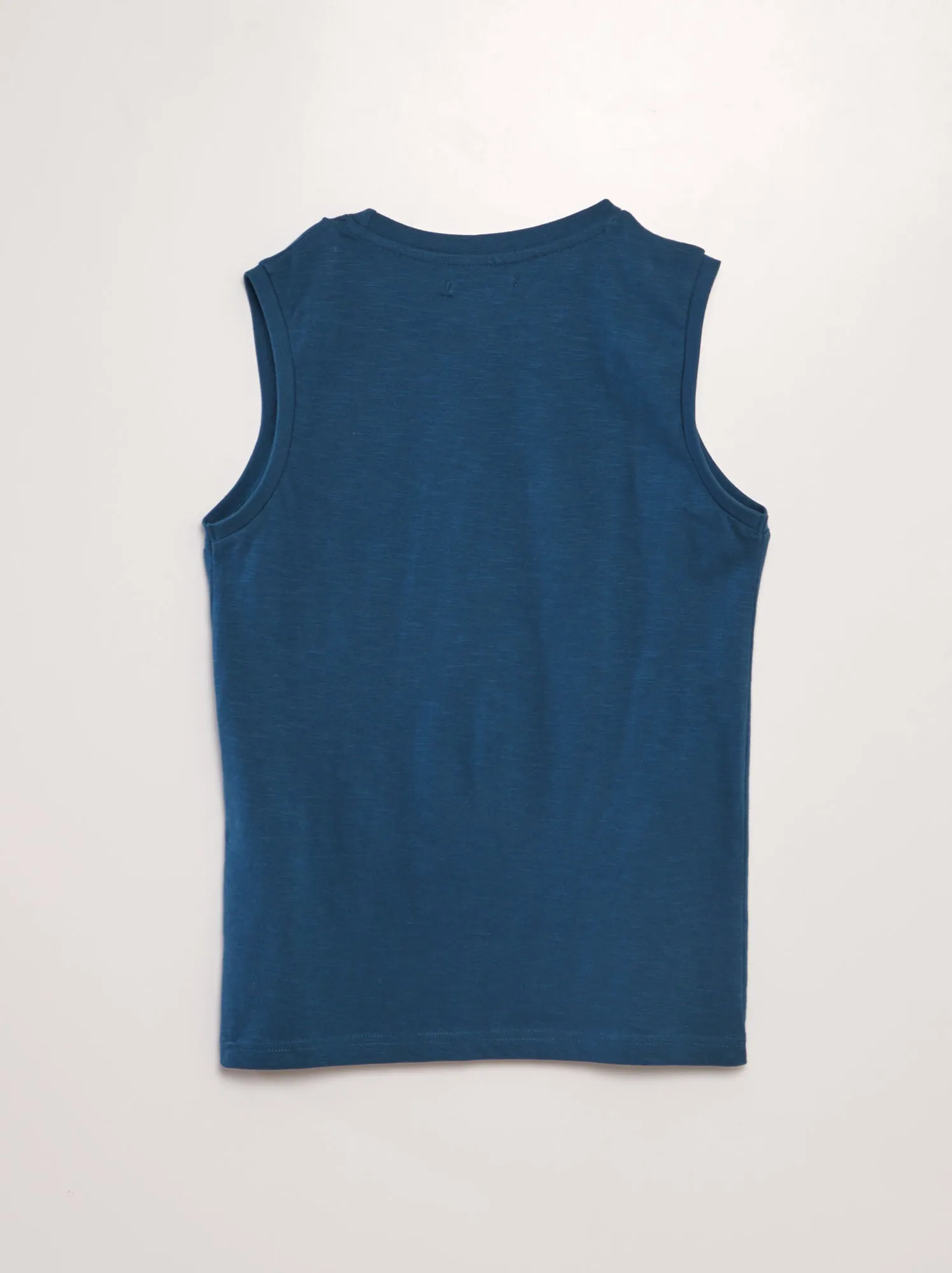 Canotta in jersey con scollo tondo - BLU