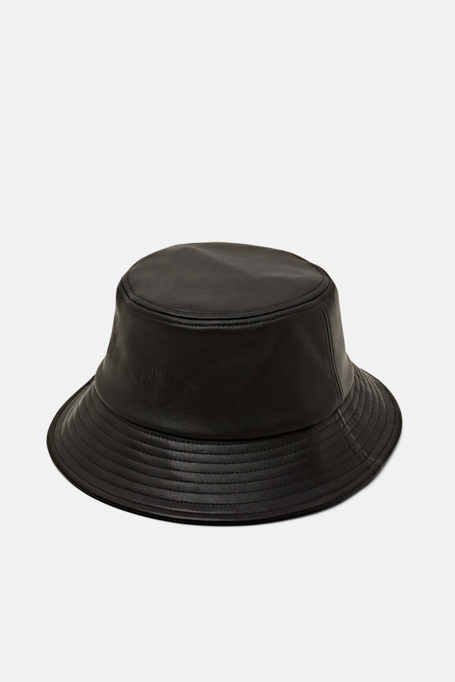 Cappello da pescatore in pelle con logo
