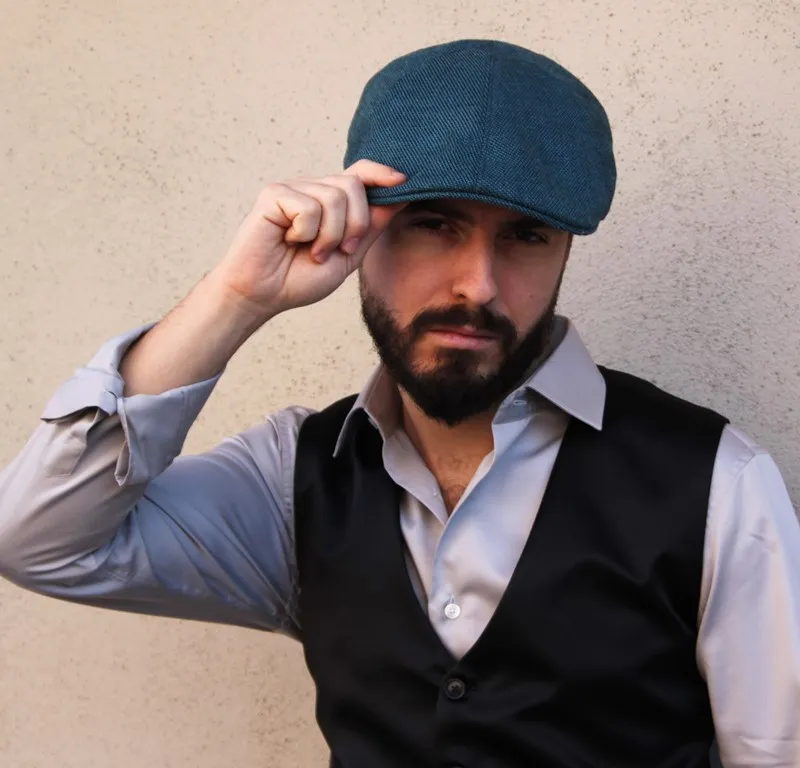 Cappello lana unisex petrolio