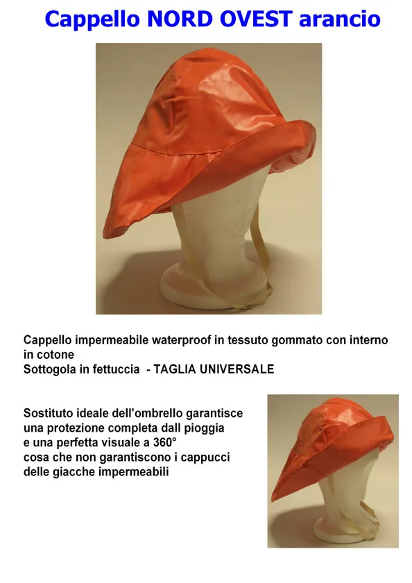 Cappello NORD/OVEST impermeabile arancio